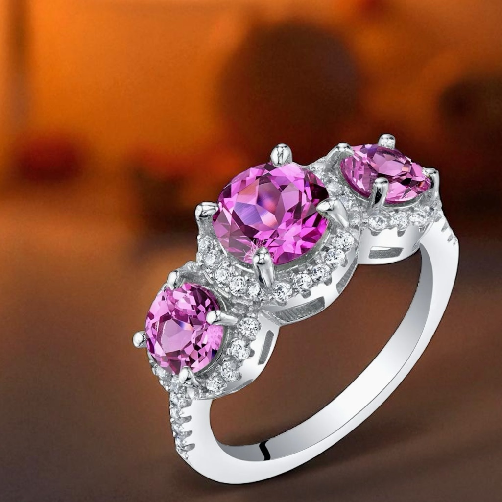 3 Stone Sapphire Ring